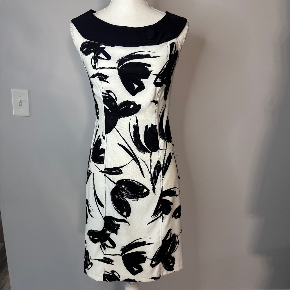 AB Studio Black and White Floral Dress